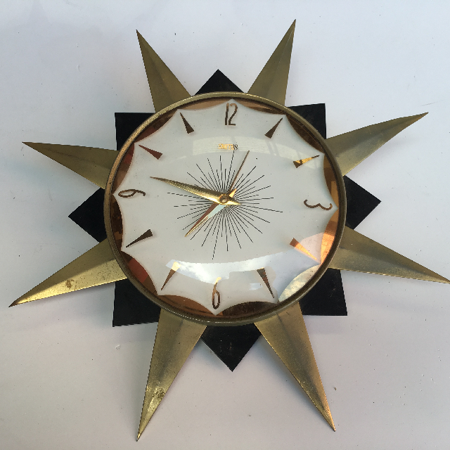 CLOCK, Wall Mount - 1970s Starburst